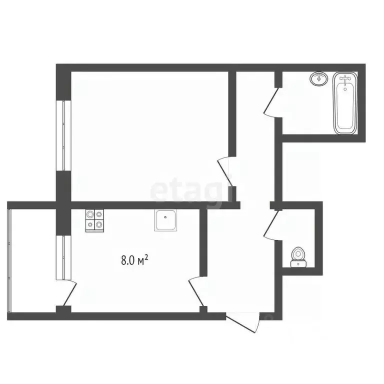 1-к кв. Ямало-Ненецкий АО, Новый Уренгой Оптимистов мкр, 4/3 (43.7 м) - Фото 2