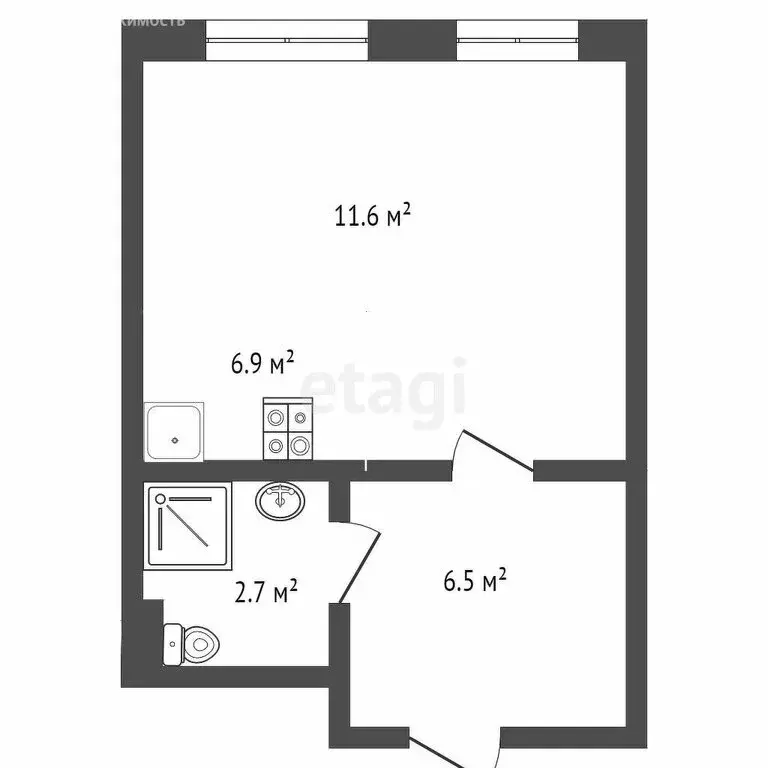 Квартира-студия: Ярославль, Дядьковская улица, 7 (29.87 м) - Фото 0