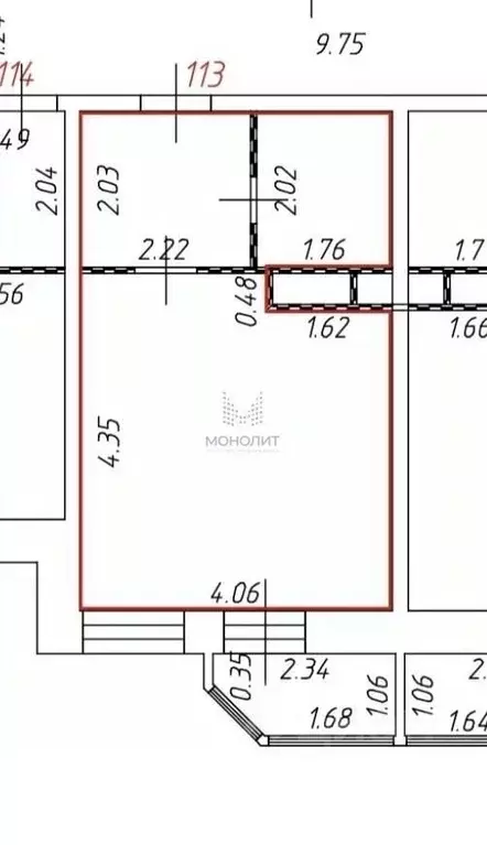 Студия Московская область, Видное ул. Галины Вишневской, 6к2 (25.0 м) - Фото 2