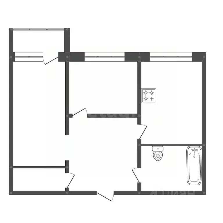 2-к кв. Амурская область, Белогорск ул. 1-я Вокзальная, 7 (65.6 м) - Фото 2