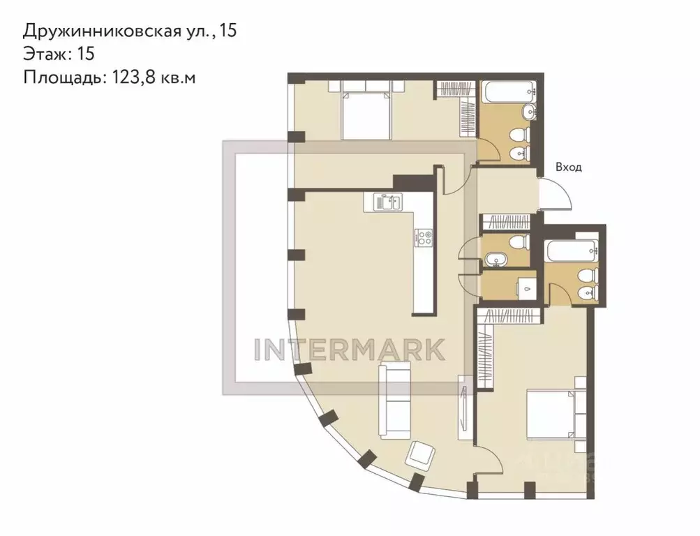 3-к кв. Москва Дружинниковская ул., 15А (123.8 м) - Фото 2