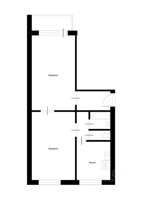 2-к кв. Курская область, Курск ул. Чернышевского, 6 (51.9 м) - Фото 1