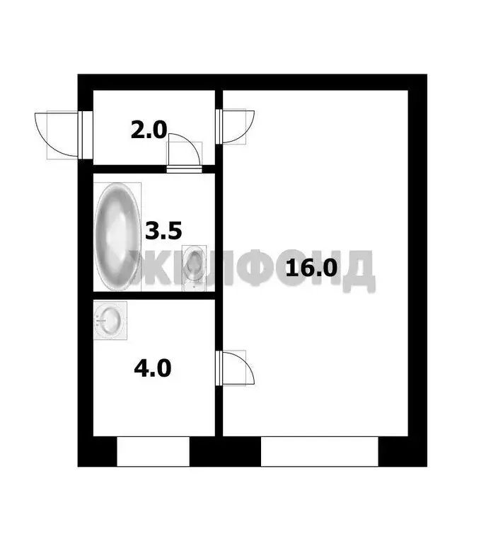 1-комнатная квартира: Новосибирск, улица Бурденко, 11 (25.5 м) - Фото 1