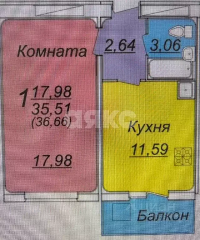 1-к кв. Волгоградская область, Волжский просп. Имени Ленина, 347 (35.0 ... - Фото 2