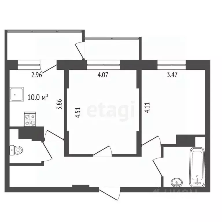 2-к кв. Ханты-Мансийский АО, Сургут Игоря Киртбая ул., 18 (61.8 м) - Фото 2