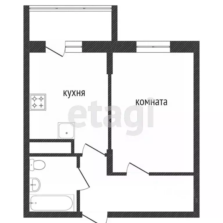 1-к кв. Ханты-Мансийский АО, Сургут ул. Крылова, 32 (36.0 м) - Фото 1