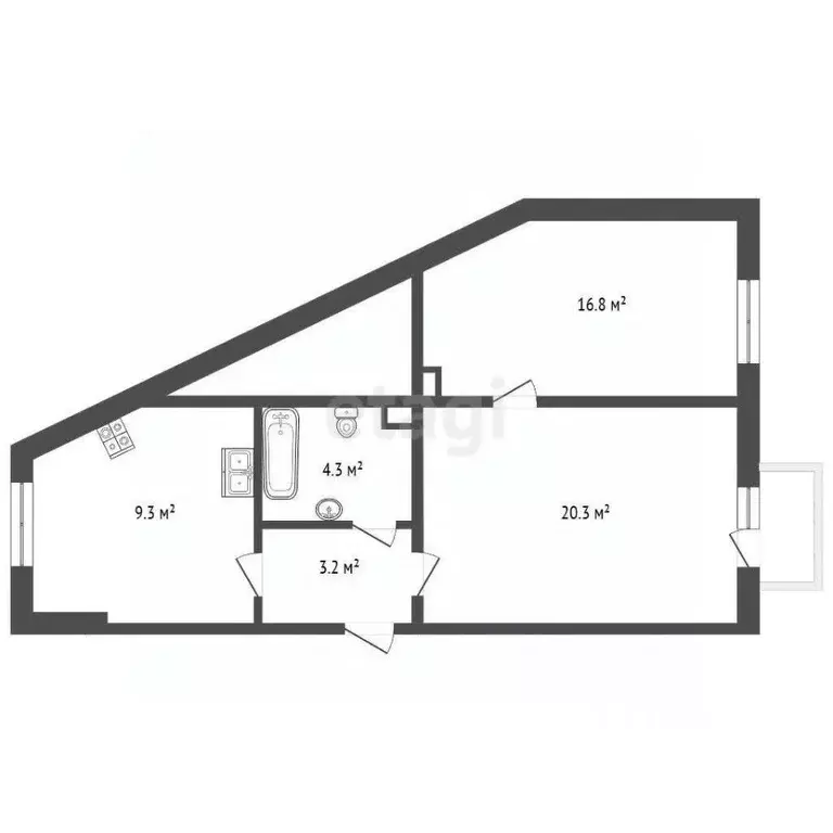 2-к кв. Севастополь ул. Суворова, 2/7 (54.5 м) - Фото 2