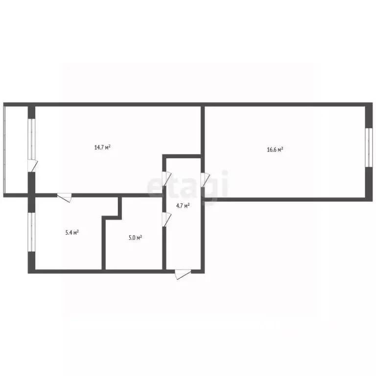 2-к кв. Кемеровская область, Яшкино пгт ул. Ленинская, 44 (46.4 м) - Фото 2