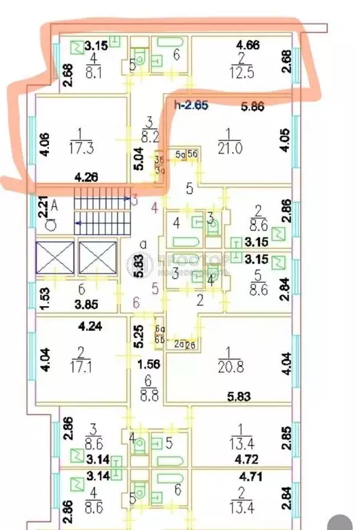 Квартира, 2 комнаты, 52.3 м - Фото 2
