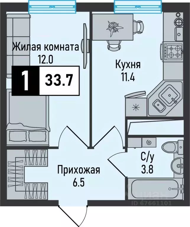 1-к кв. Ставропольский край, Железноводск городской округ, пос. ... - Фото 1
