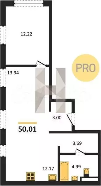 1-к. квартира, 50 м, 16/24 эт. - Фото 0