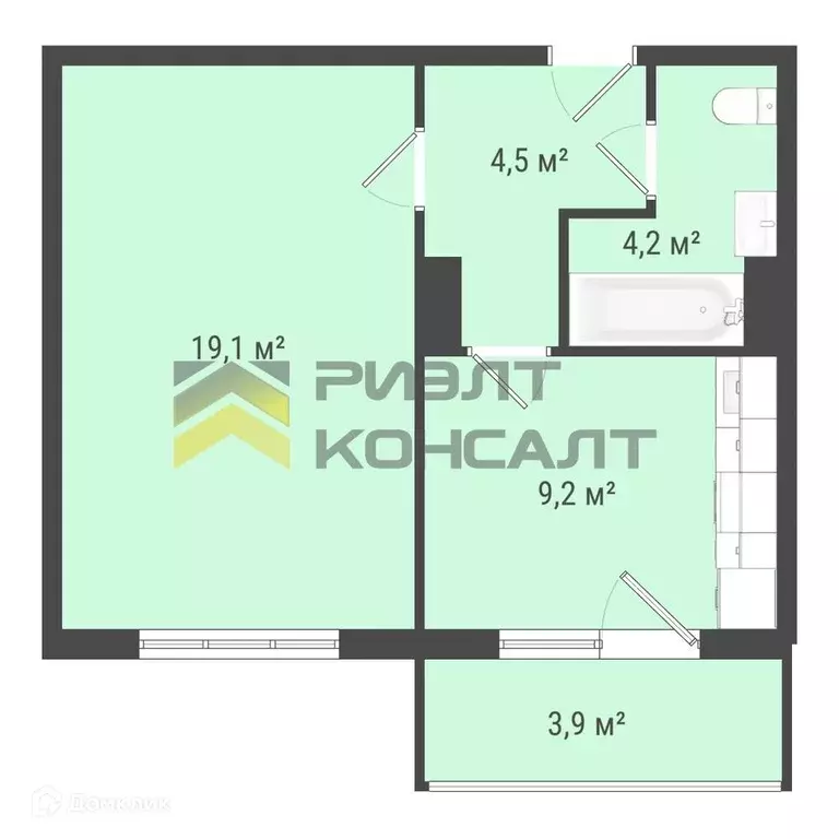 Продаётся 1-к квартира, 37.1 м - Фото 1