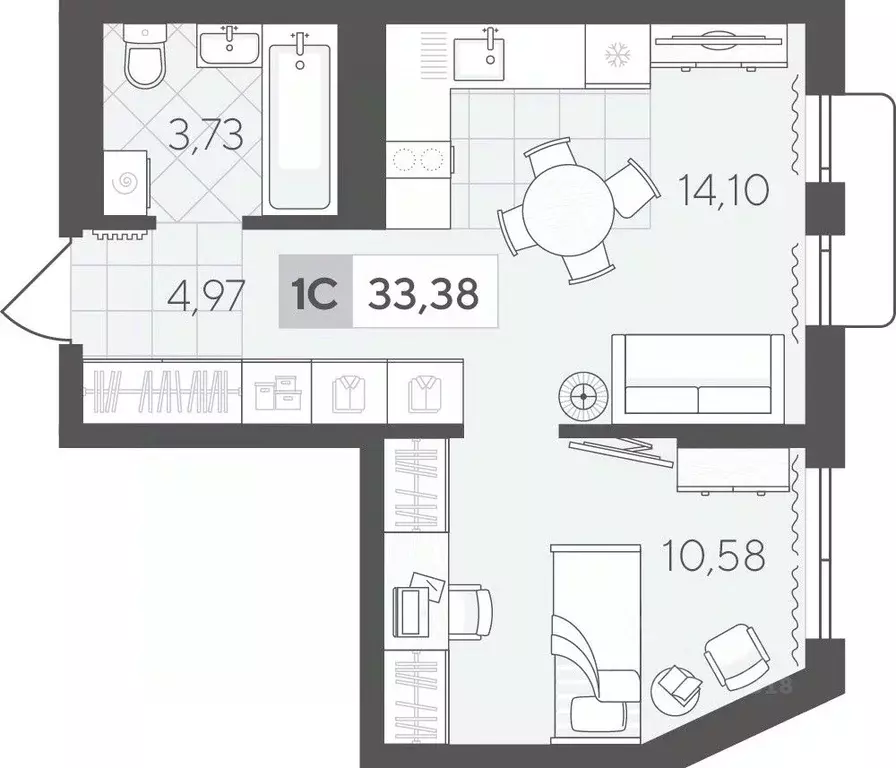 1-к кв. Тюменская область, Тюмень Скандиа.Квартал в Комарово Парк ... - Фото 1