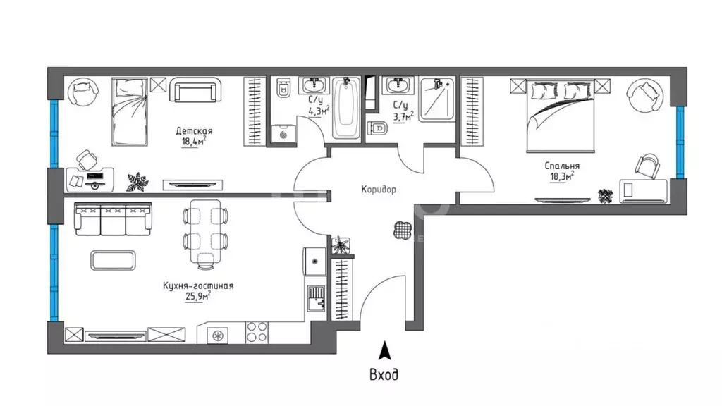 2-к кв. Москва Винницкая ул., 8к1 (83.0 м) - Фото 1