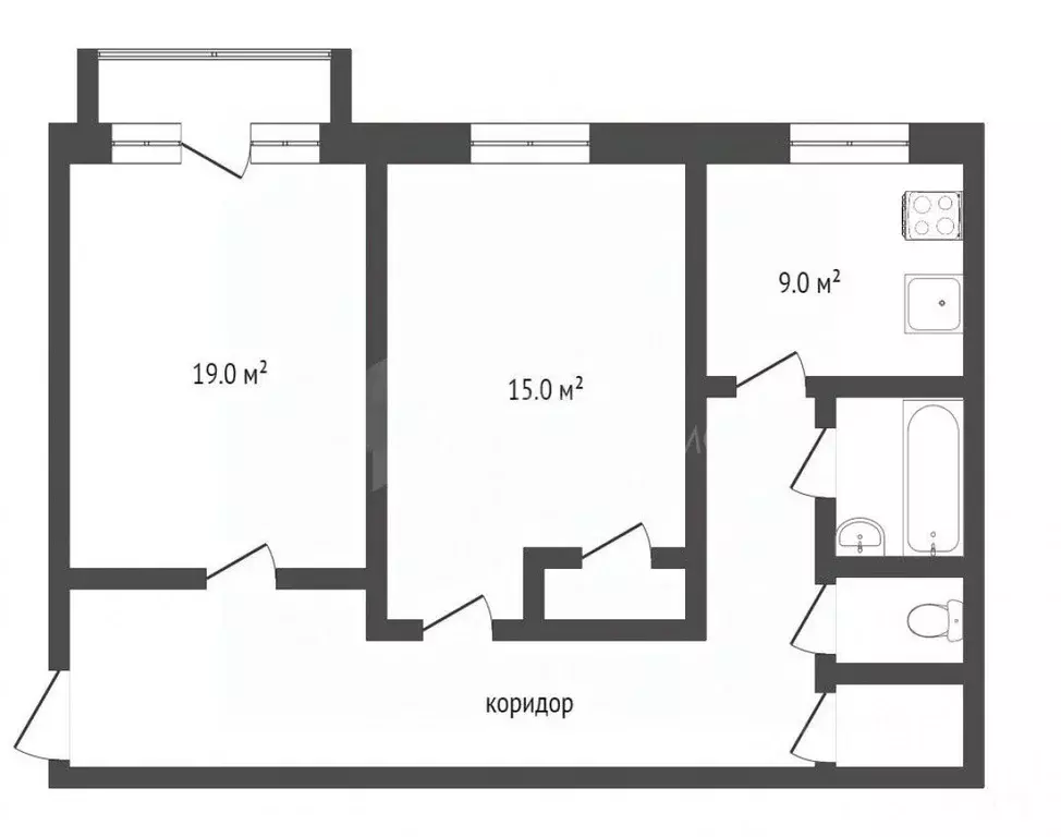 2-к кв. Тюменская область, Тюмень ул. Орджоникидзе, 51 (61.0 м) - Фото 1