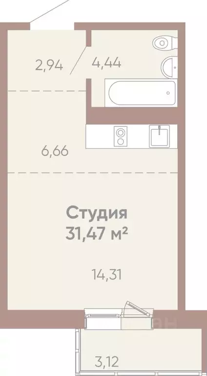 1-к кв. Иркутская область, Иркутск Советская ул., 109/3 (31.47 м) - Фото 0