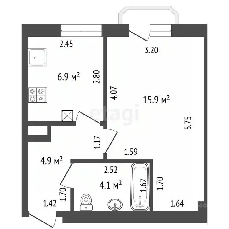 1-к кв. Крым, Судак ул. Гвардейская, 3 (31.8 м) - Фото 2