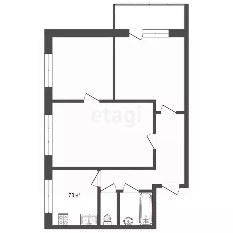 3-к кв. Самарская область, Тольятти Московский просп., 47 (50.6 м) - Фото 2