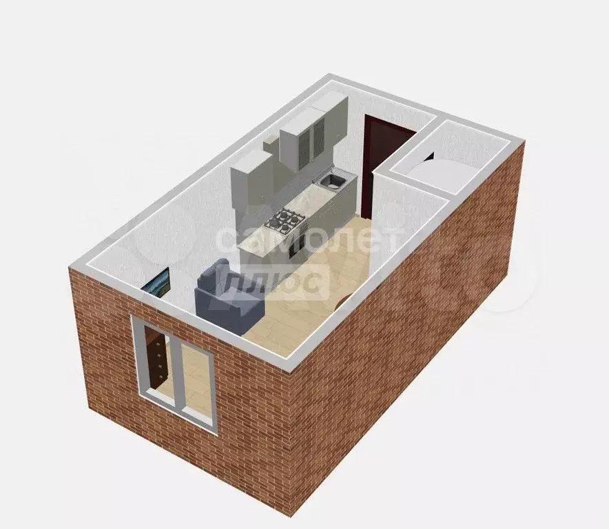Квартира-студия, 17,4 м, 5/5 эт. - Фото 1