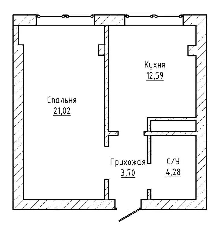 1-комнатная квартира: Нальчик, улица Ашурова, 1 (41 м) - Фото 1