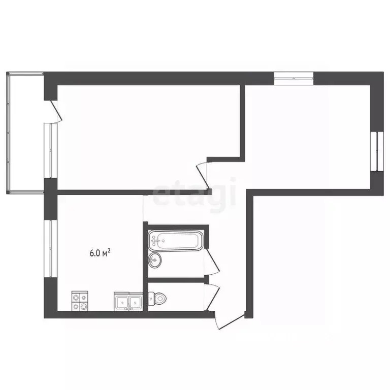 2-к кв. Калужская область, Балабаново г. Боровский муниципальный ... - Фото 2