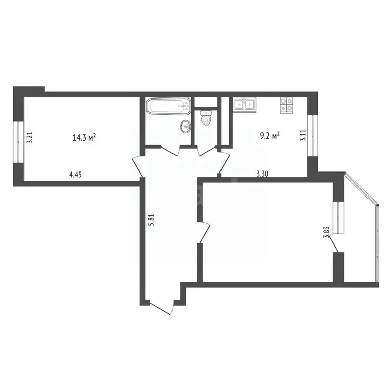 2-к кв. Москва ул. Климашкина, 10 (59.2 м) - Фото 2