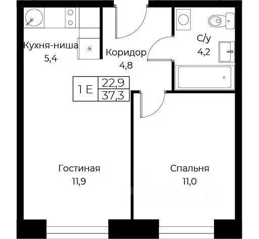 1-к кв. Москва ул. Наметкина, 10Д (37.3 м) - Фото 0