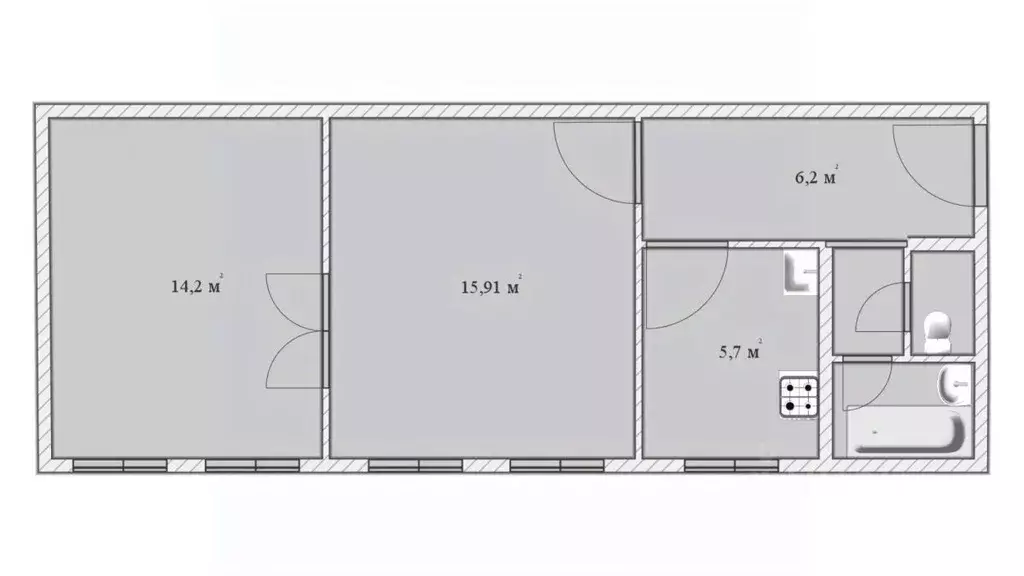 2-к кв. Санкт-Петербург 18-я Васильевского острова линия, 11Б (45.6 м) - Фото 1