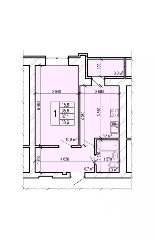 1-к кв. Саратовская область, Энгельс Новобазарная ул., 4 (38.6 м) - Фото 0