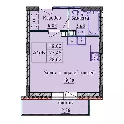 1-к кв. Ярославская область, Ярославль 2-й мкр,  (29.82 м) - Фото 0