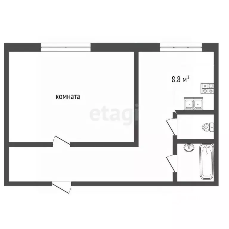 1-к кв. Пермский край, Пермь Целинная ул., 49 (40.4 м) - Фото 2