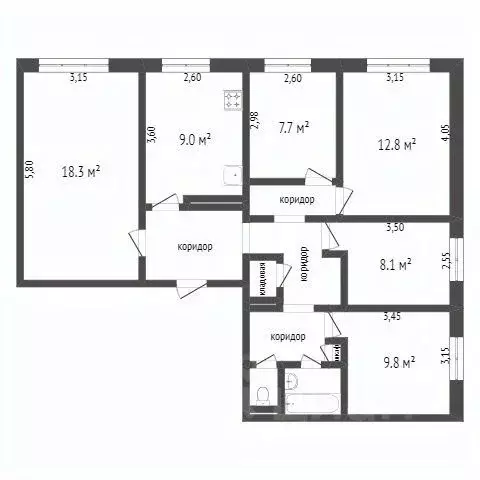 5-к кв. Белгородская область, Белгород ул. Губкина, 22 (88.0 м) - Фото 1