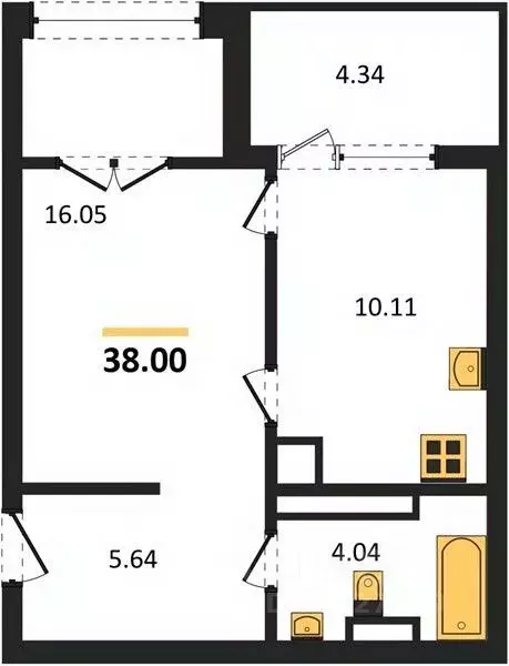 Комната Севастополь ул. Челнокова, 17к1 (16.0 м) - Фото 2