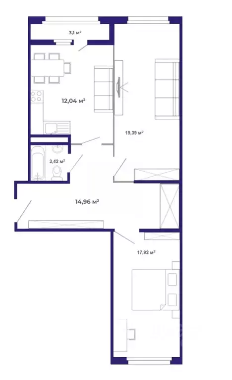 2-к кв. Иркутская область, Иркутский муниципальный округ, Маркова рп, ... - Фото 1