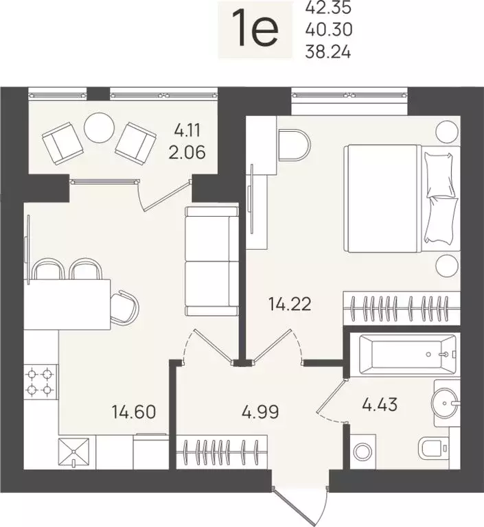 Квартира-студия: Калининградская область, Пионерский (40.3 м) - Фото 1