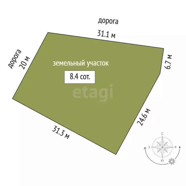 Участок в Тюменская область, Тюменский район, с. Кулига  (8.4 сот.) - Фото 1