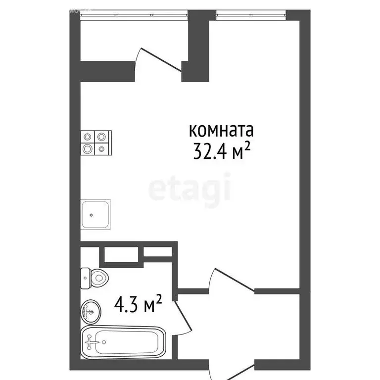 Квартира-студия: Воронеж, улица 9 Января, 68/2к4 (33.8 м) - Фото 1