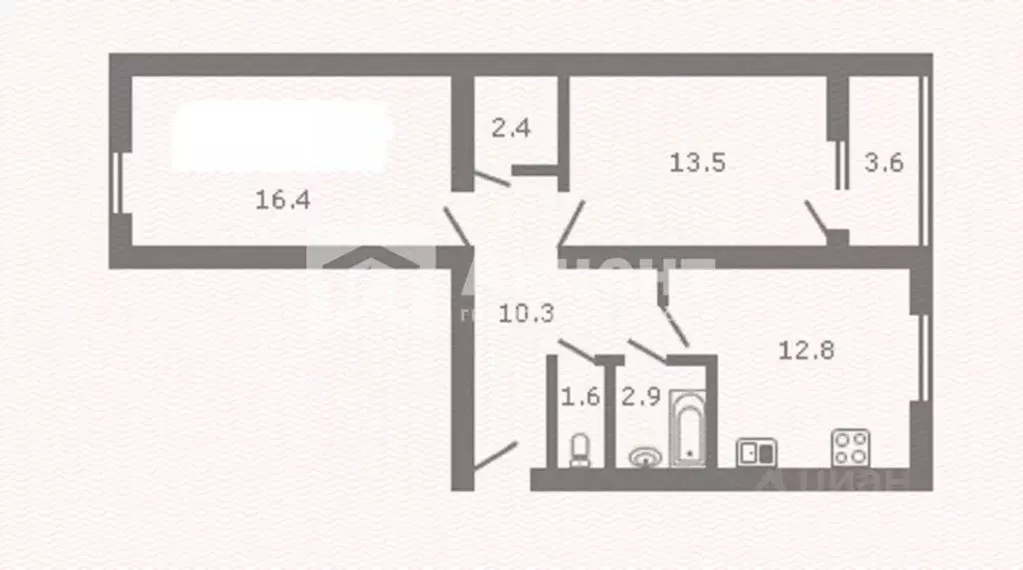 2-к кв. Ивановская область, Иваново Ташкентская ул., 110 (59.4 м) - Фото 2