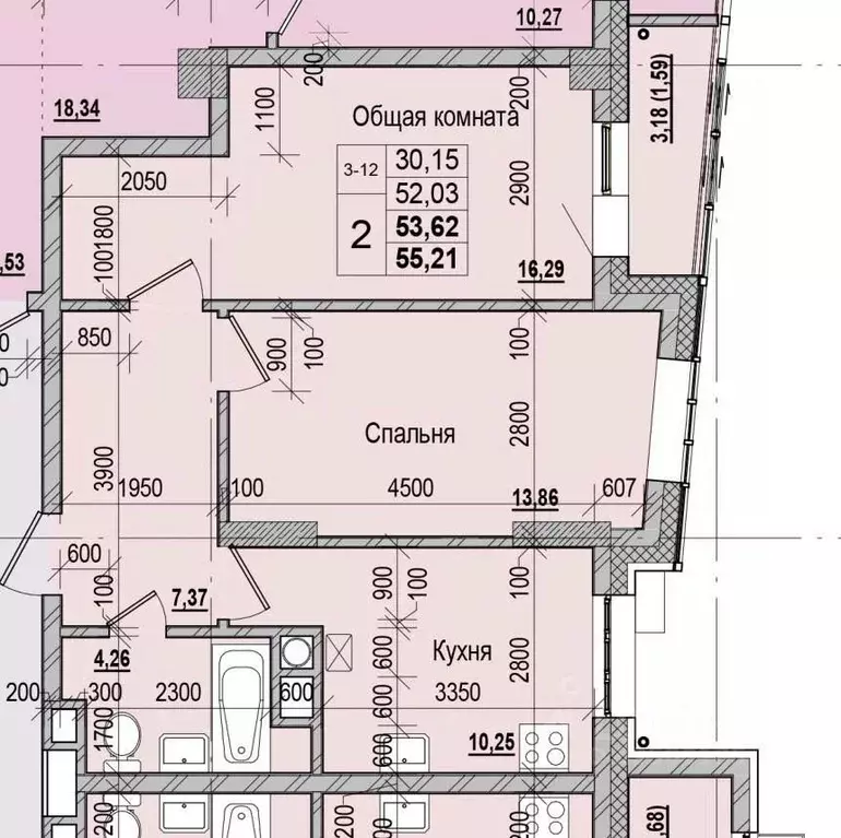 2-к кв. Саха (Якутия), Якутск ул. Чкалова (53.62 м) - Фото 1