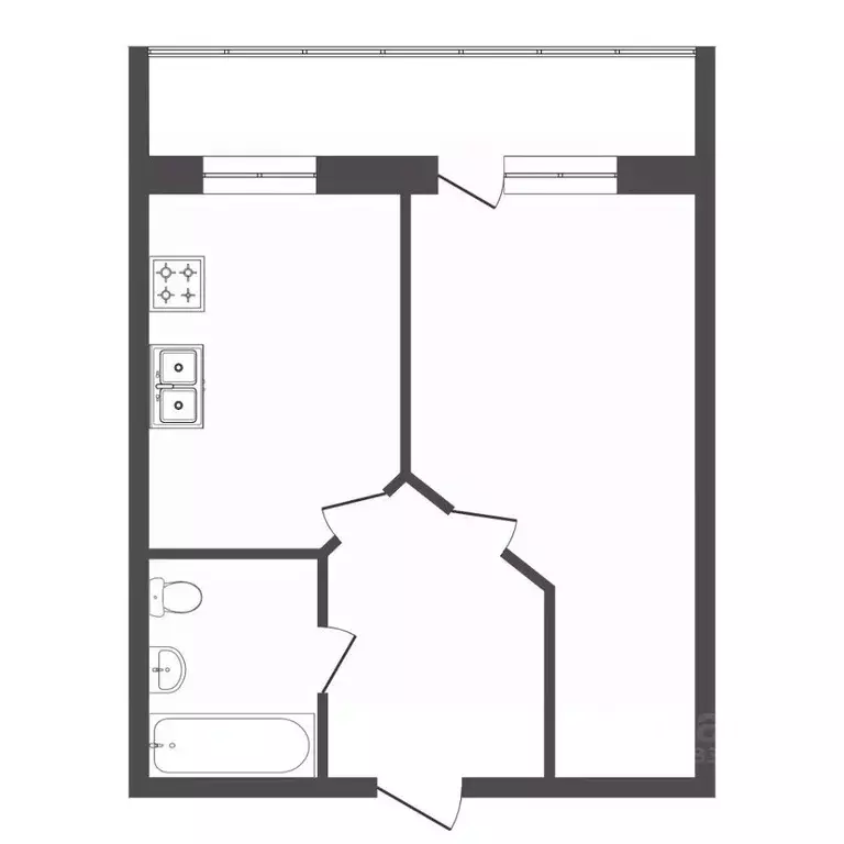 1-к кв. Тюменская область, Тюмень ул. Василия Гольцова, 8 (33.8 м) - Фото 1