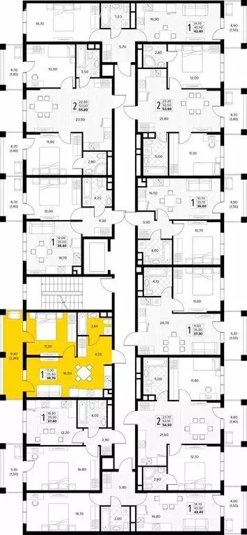 1-комнатная квартира: Сукко, жилой комплекс Кипарис (38.7 м) - Фото 1