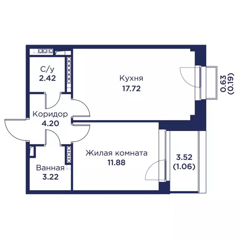 1-к кв. Санкт-Петербург, Санкт-Петербург, Кронштадт дор. Цитадельская ... - Фото 1