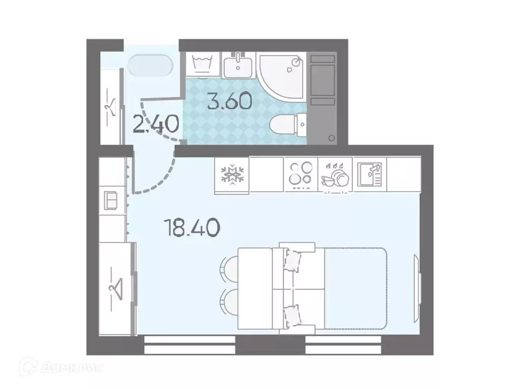Продаётся квартира-студия, 23.6 м - Фото 0