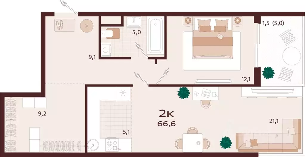 2-к кв. Крым, Ялта ул. Спендиарова, 5 (66.6 м) - Фото 1