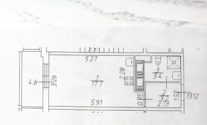 Студия Санкт-Петербург аллея Арцеуловская, 21 (24.3 м) - Фото 2