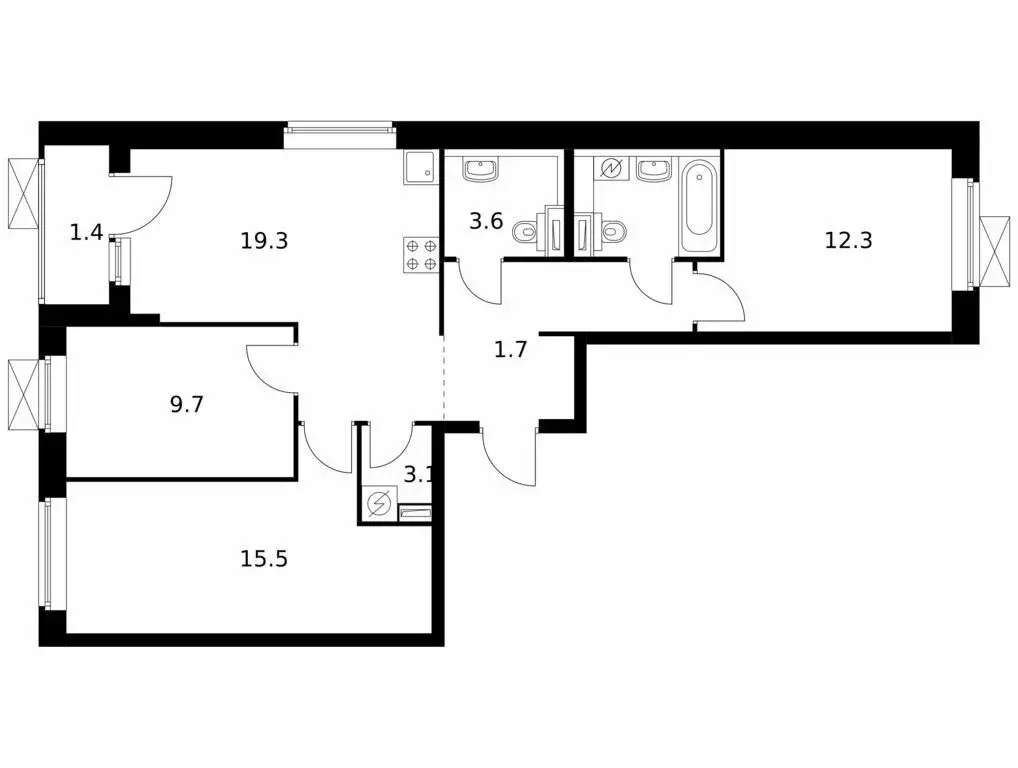 3-комнатная квартира: Екатеринбург, ЖК Космонавтов 11, 4.2 (75 м) - Фото 0