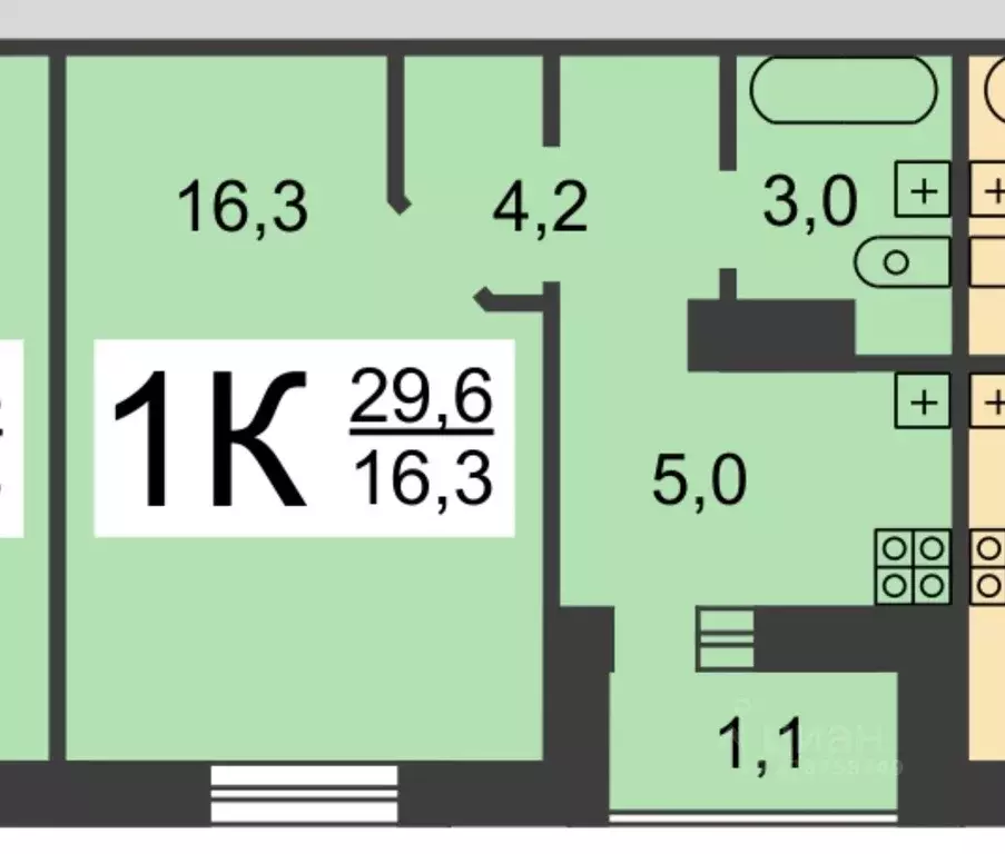 1-к кв. Нижегородская область, Нижний Новгород Бурнаковская ул., 51 ... - Фото 2