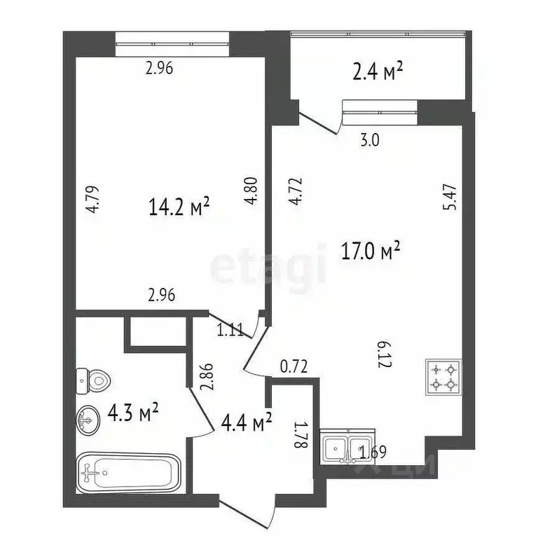 1-к кв. Санкт-Петербург ул. Среднерогатская, 9 (39.9 м) - Фото 1