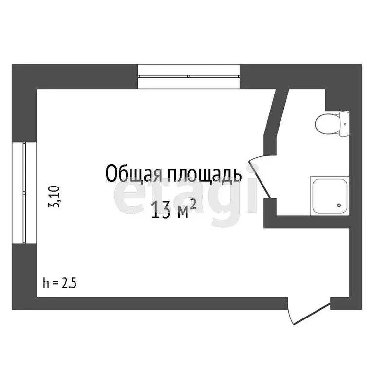 Квартира-студия: Томск, улица Льва Толстого, 40 (12.3 м) - Фото 0