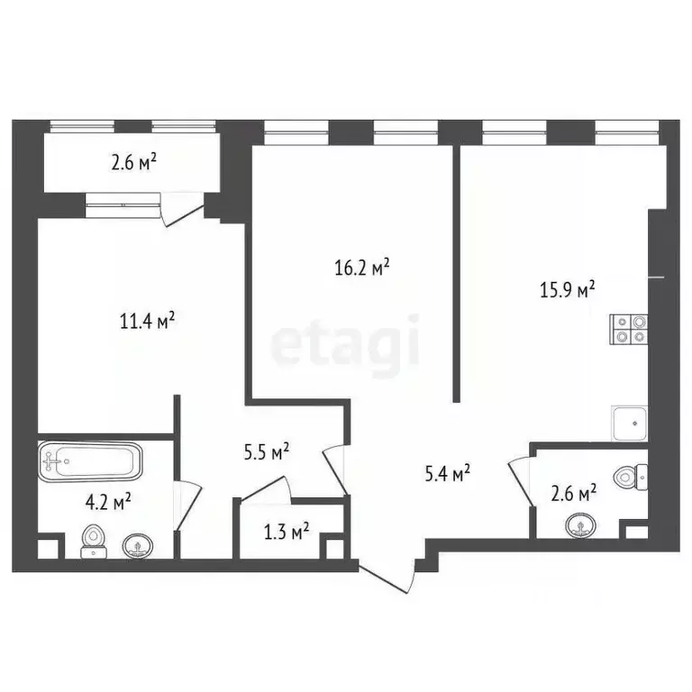 2-к кв. Москва ул. Академика Волгина, 2К1 (63.0 м) - Фото 1